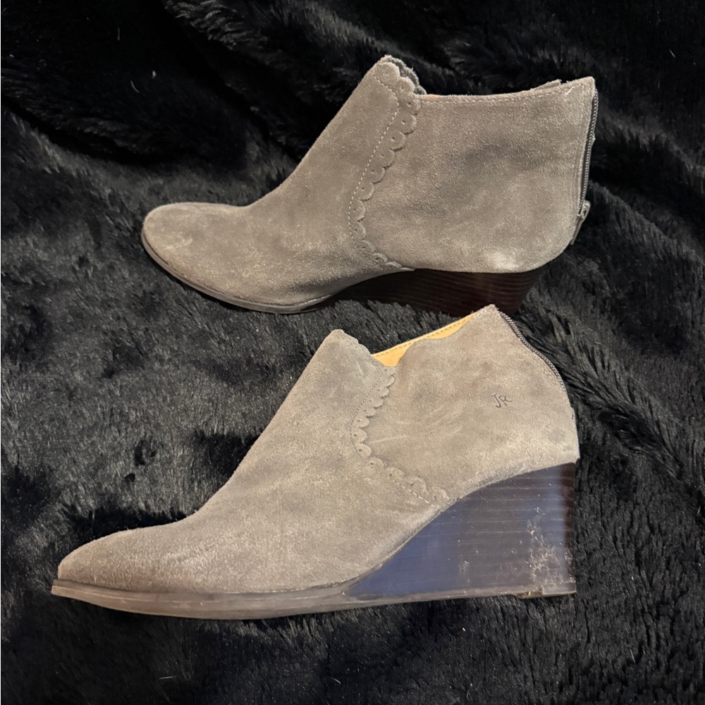 Jack Rogers Gray Suede Wedge Shoes